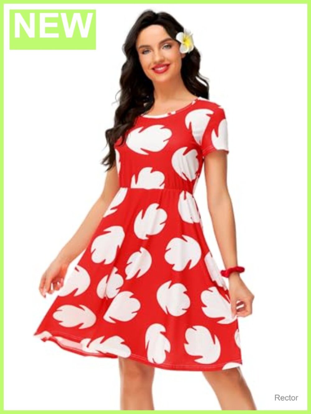 Women's Short Sleeve Tunic Dress Knee Length A-Line Pull On